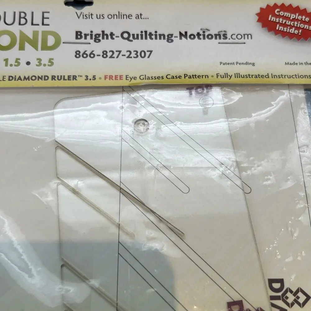 Double Diamond Quilting Ruler Kit Bright Quilting Notions 1.5” And 3.5” Borders
